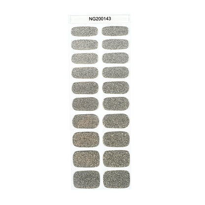 Sparkling Silver Semi Cured Gel Nail Strips