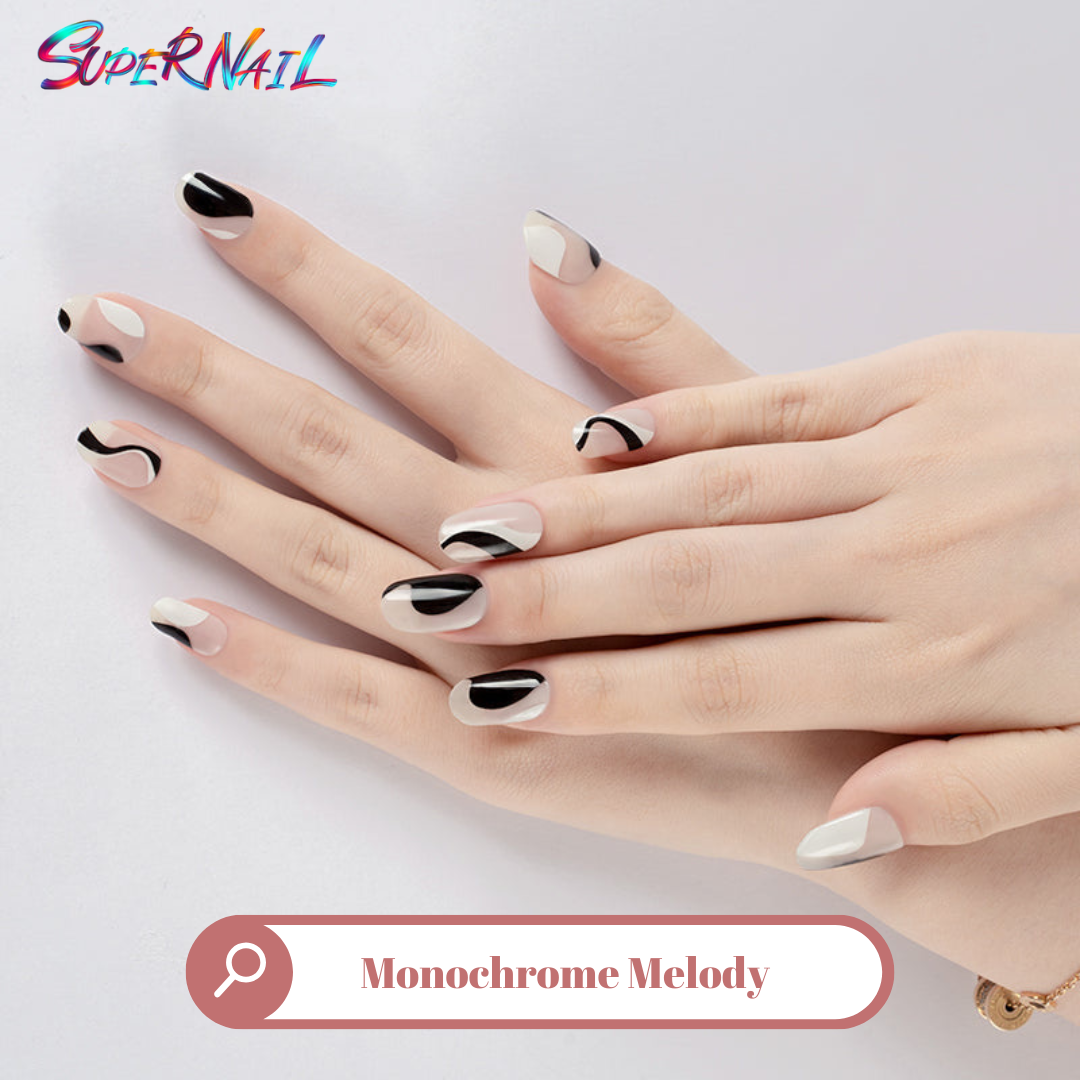 Monochrome Melody Semi Cured Gel Nail Strips