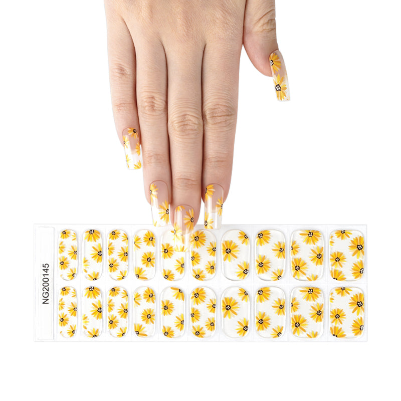 Sunny Daisies Semi Cured Gel Nail Strips