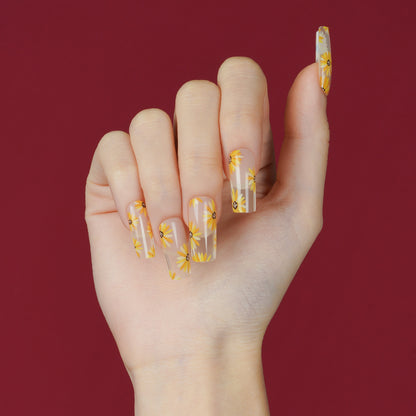 Sunny Daisies Semi Cured Gel Nail Strips