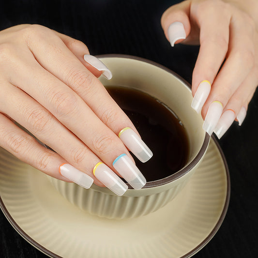 Rainbow Tips Semi Cured Gel Nail Strips