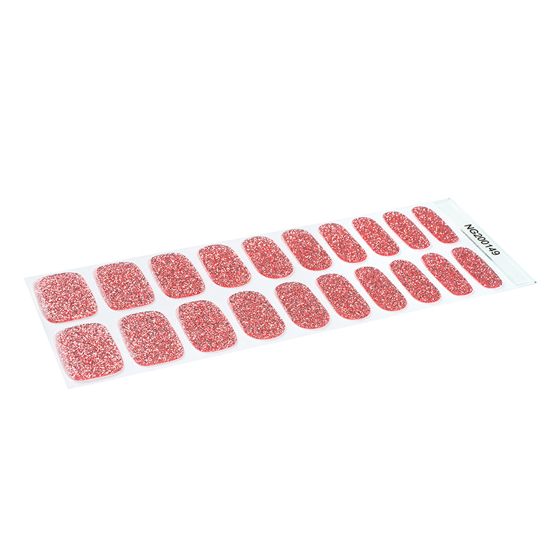 Rosy Sparkle Semi Cured Gel Nail Strips