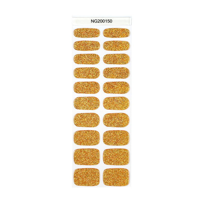 Golden Stardust Semi Cured Gel Nail Strips