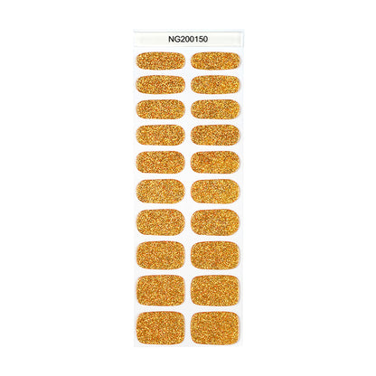 Golden Stardust Semi Cured Gel Nail Strips