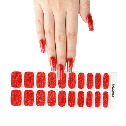 Scarlet Glam Semi Cured Gel Nail Strips