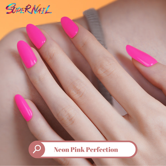 Neon Pink Perfection Semi Cured Gel Nail Strips