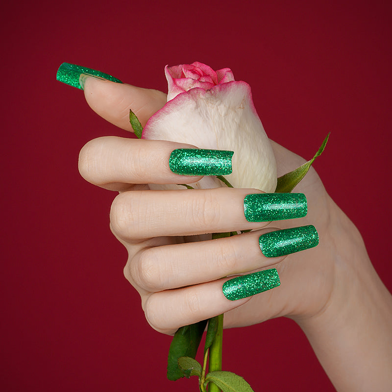 Emerald Elegance Semi Cured Gel Nail Strips