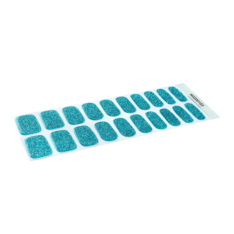 Aqua Sparkle Semi Cured Gel Nail Strips