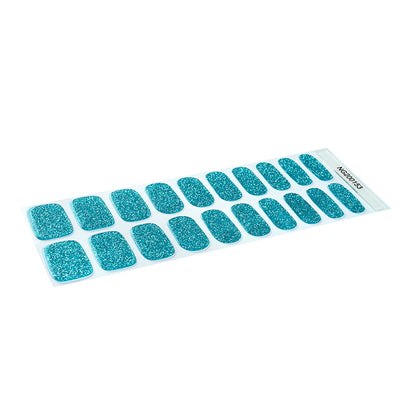 Aqua Sparkle Semi Cured Gel Nail Strips