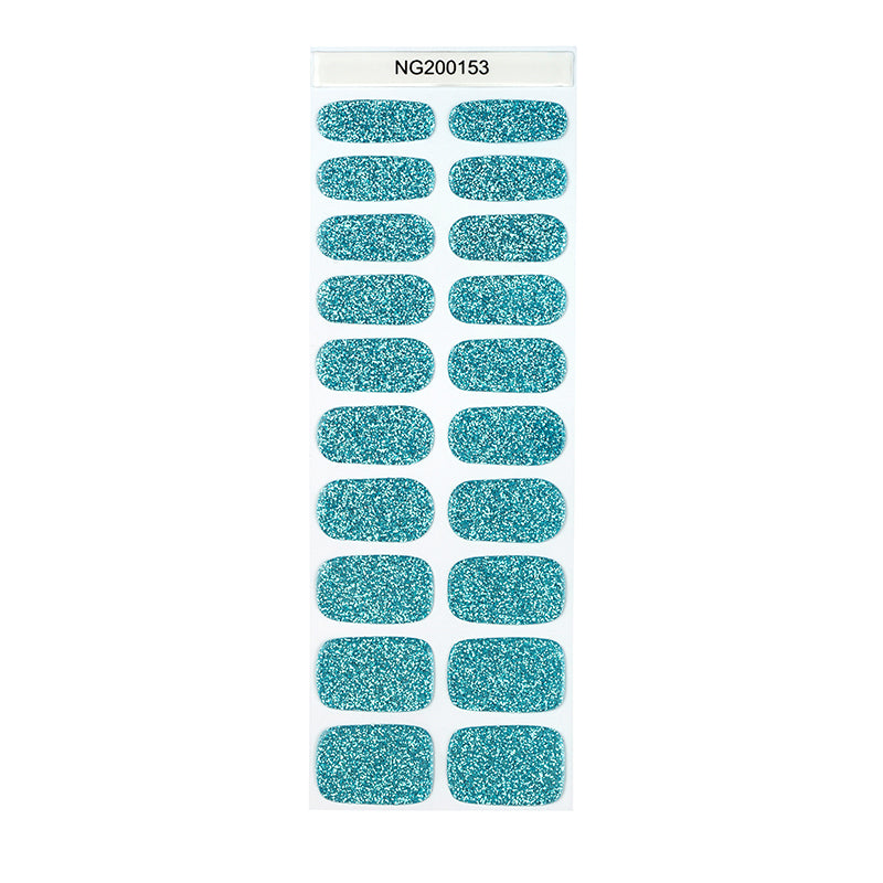 Aqua Sparkle Semi Cured Gel Nail Strips