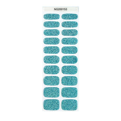 Aqua Sparkle Semi Cured Gel Nail Strips