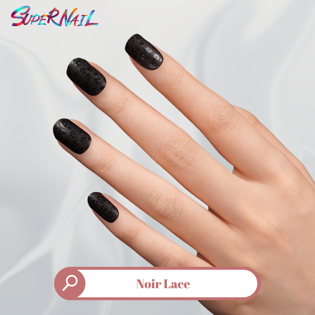 Noir Lace Semi Cured Gel Nail Strips