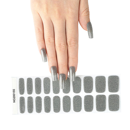 Silver Shimmer Semi Cured Gel Nail Strips