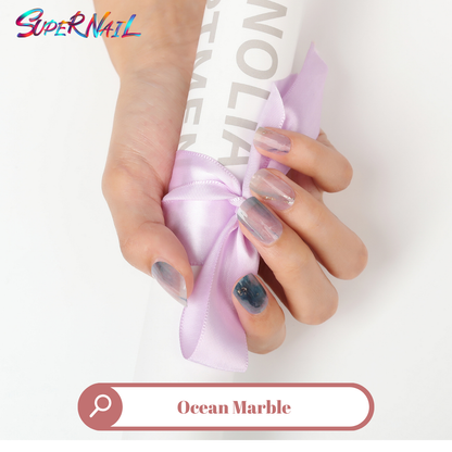 Ocean Marble Semi Cured Gel Nail Strips