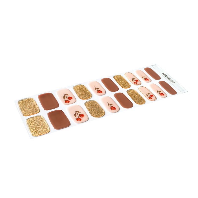 Golden Garden Semi Cured Gel Nail Strips