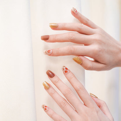 Golden Garden Semi Cured Gel Nail Strips