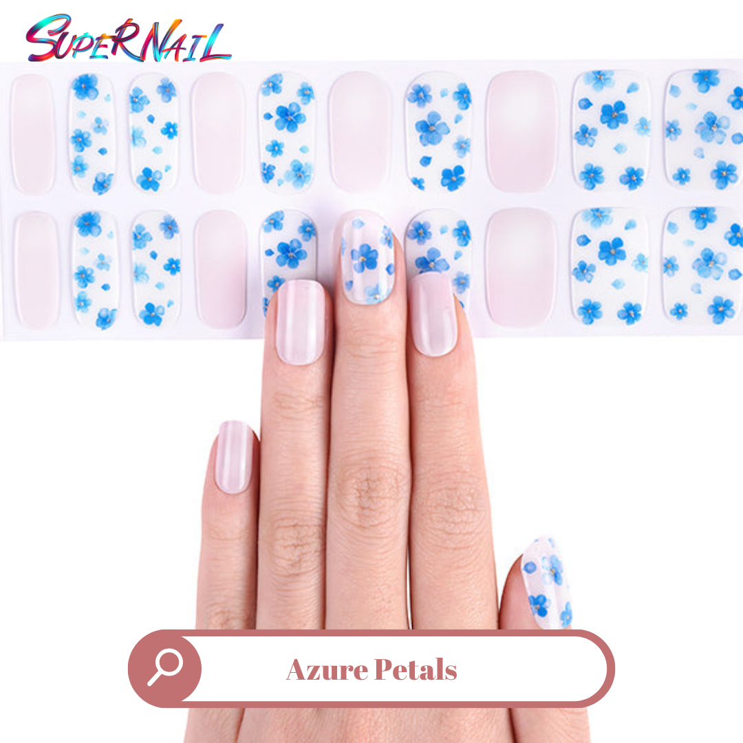 Azure Petals Semi Cured Gel Nail Strips