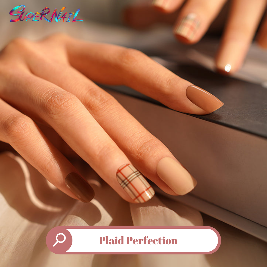 Plaid Perfection Semi Cured Gel Nail Strips