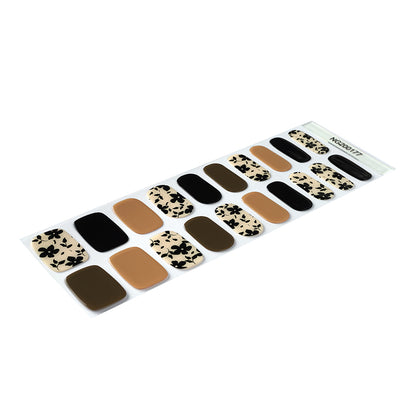 Ebony Bloom Semi Cured Gel Nail Strips