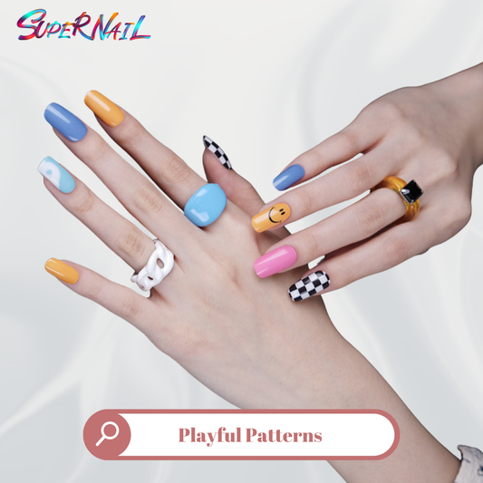 Playful Patterns Semi Cured Gel Nail Strips