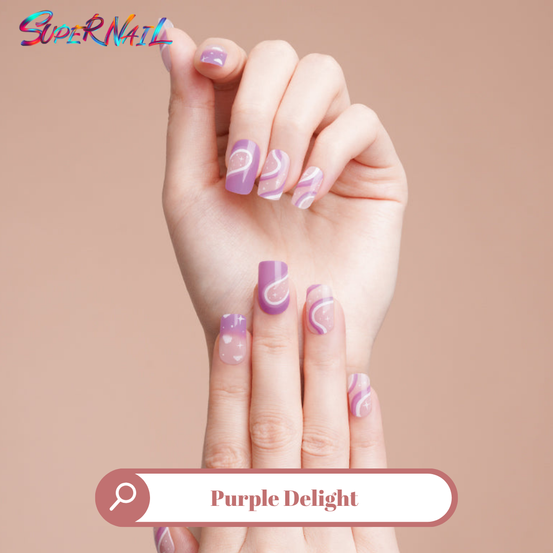 Purple Delight Semi Cured Gel Nail Strips