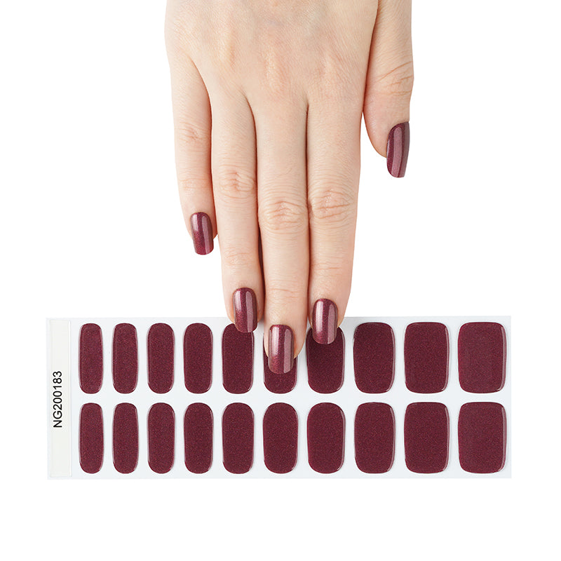 Deep Merlot Semi Cured Gel Nail Strips