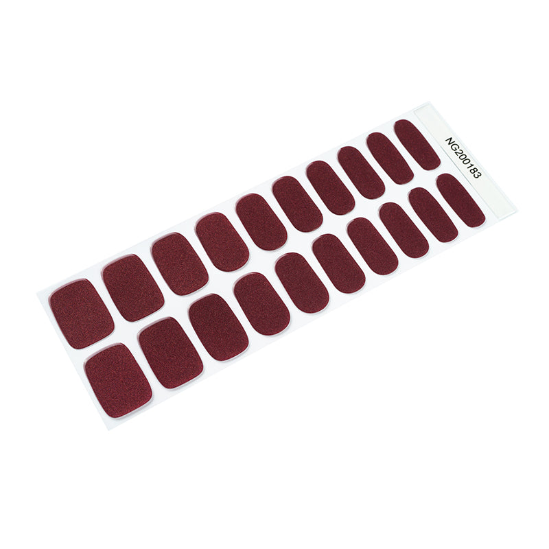 Deep Merlot Semi Cured Gel Nail Strips