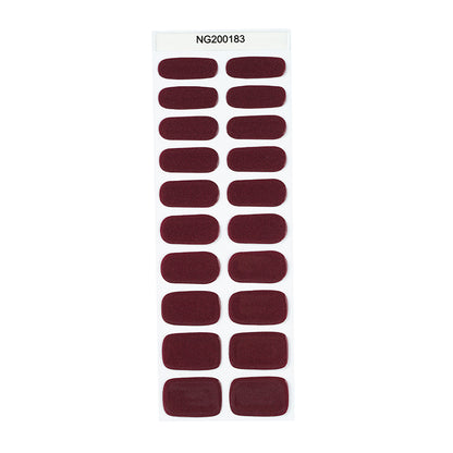 Deep Merlot Semi Cured Gel Nail Strips