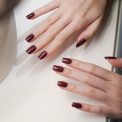 Deep Merlot Semi Cured Gel Nail Strips