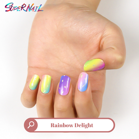 Rainbow Delight Semi Cured Gel Nail Strips