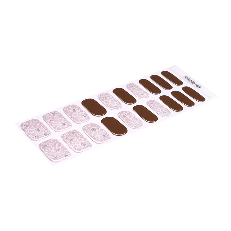 Mocha Mosaic Semi Cured Gel Nail Strips