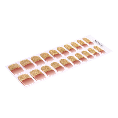 Golden Elegance Semi Cured Gel Nail Strips