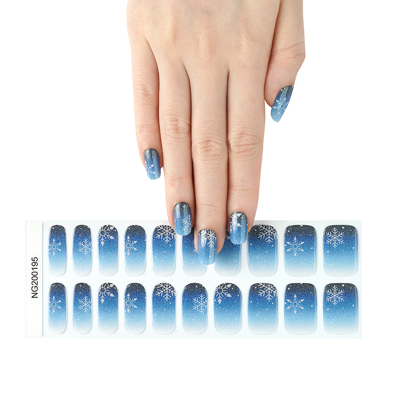 Winter Snowflakes Semi Cured Gel Nail Strips