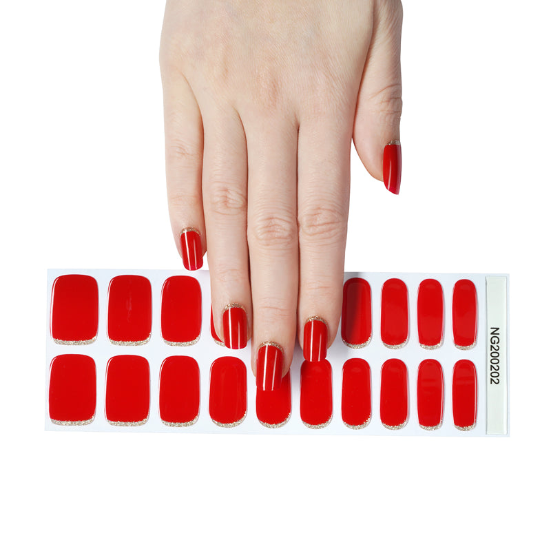 Scarlet Elegance Semi Cured Gel Nail Strips