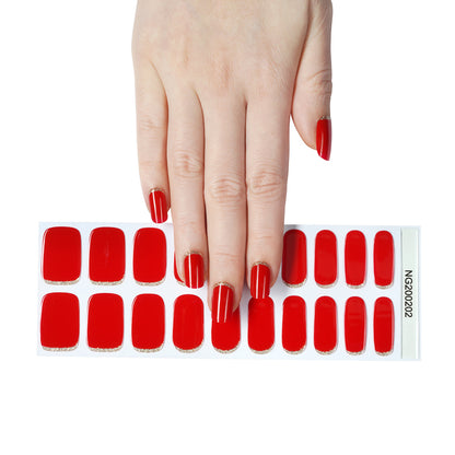 Scarlet Elegance Semi Cured Gel Nail Strips