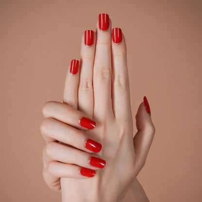 Scarlet Elegance Semi Cured Gel Nail Strips