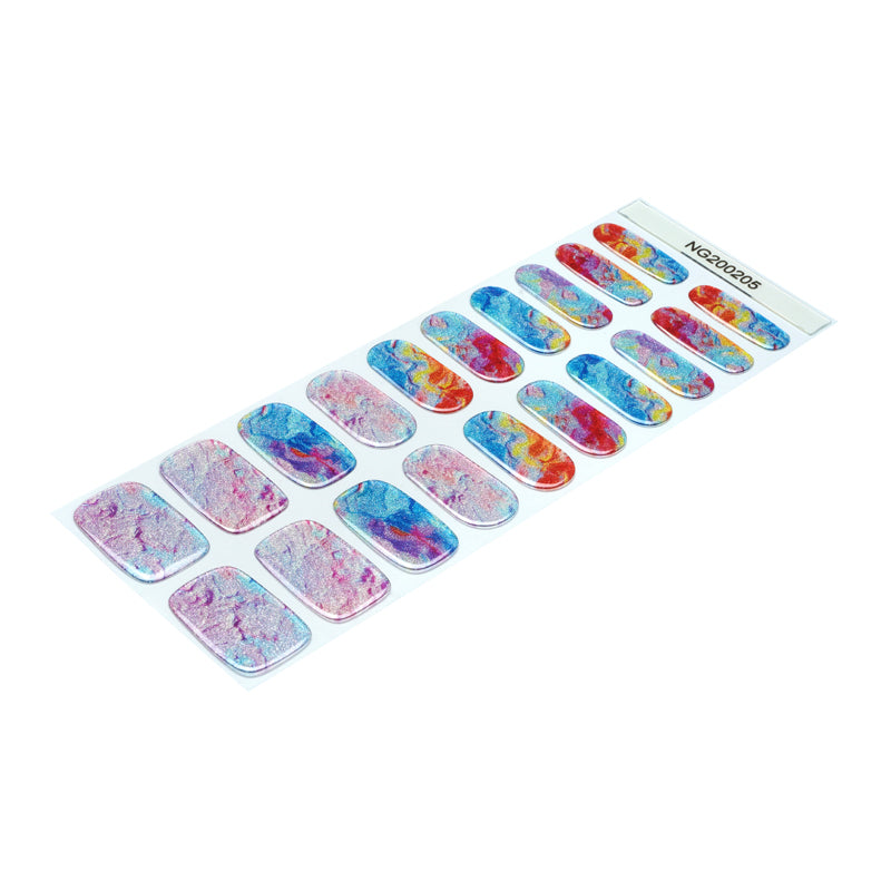 Rainbow Swirl Semi Cured Gel Nail Strips