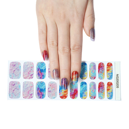 Rainbow Swirl Semi Cured Gel Nail Strips