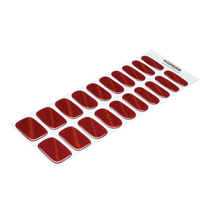 Red Shine Semi Cured Gel Nail Strips