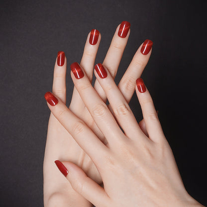 Red Shine Semi Cured Gel Nail Strips