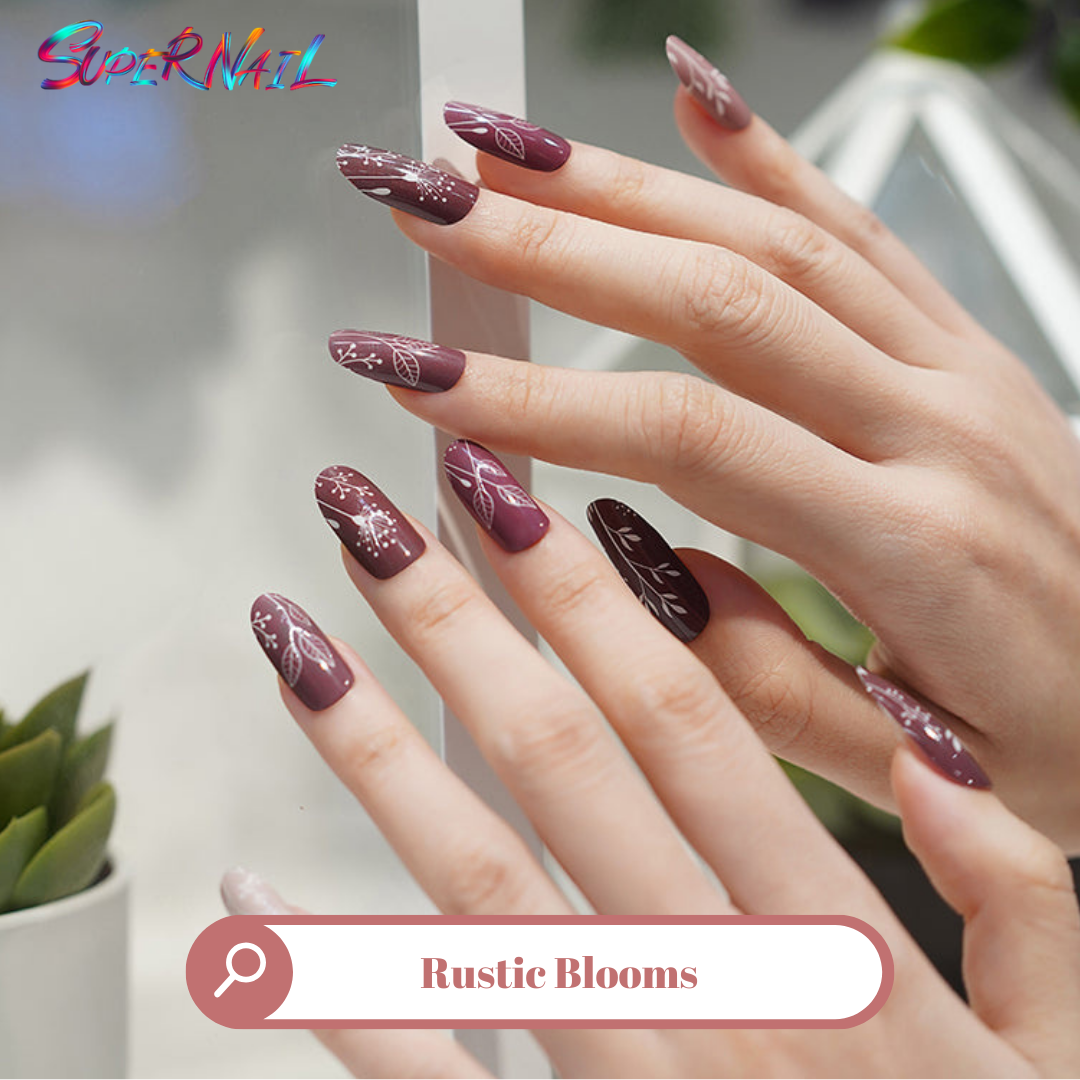 Rustic Blooms Semi Cured Gel Nail Strips