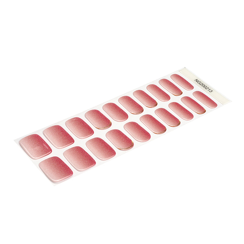 Rosy Glimmer Semi Cured Gel Nail Strips