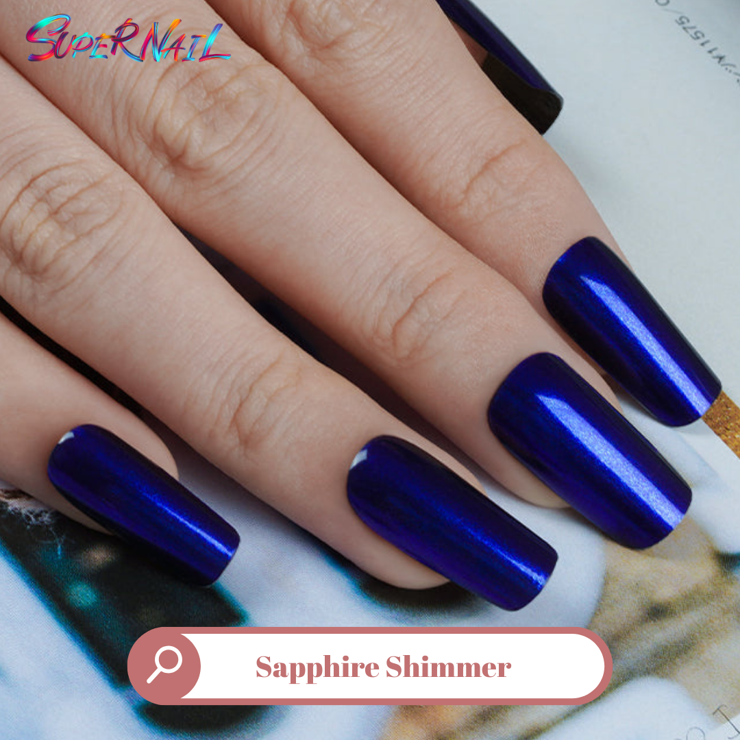 Sapphire Shimmer Semi Cured Gel Nail Strips