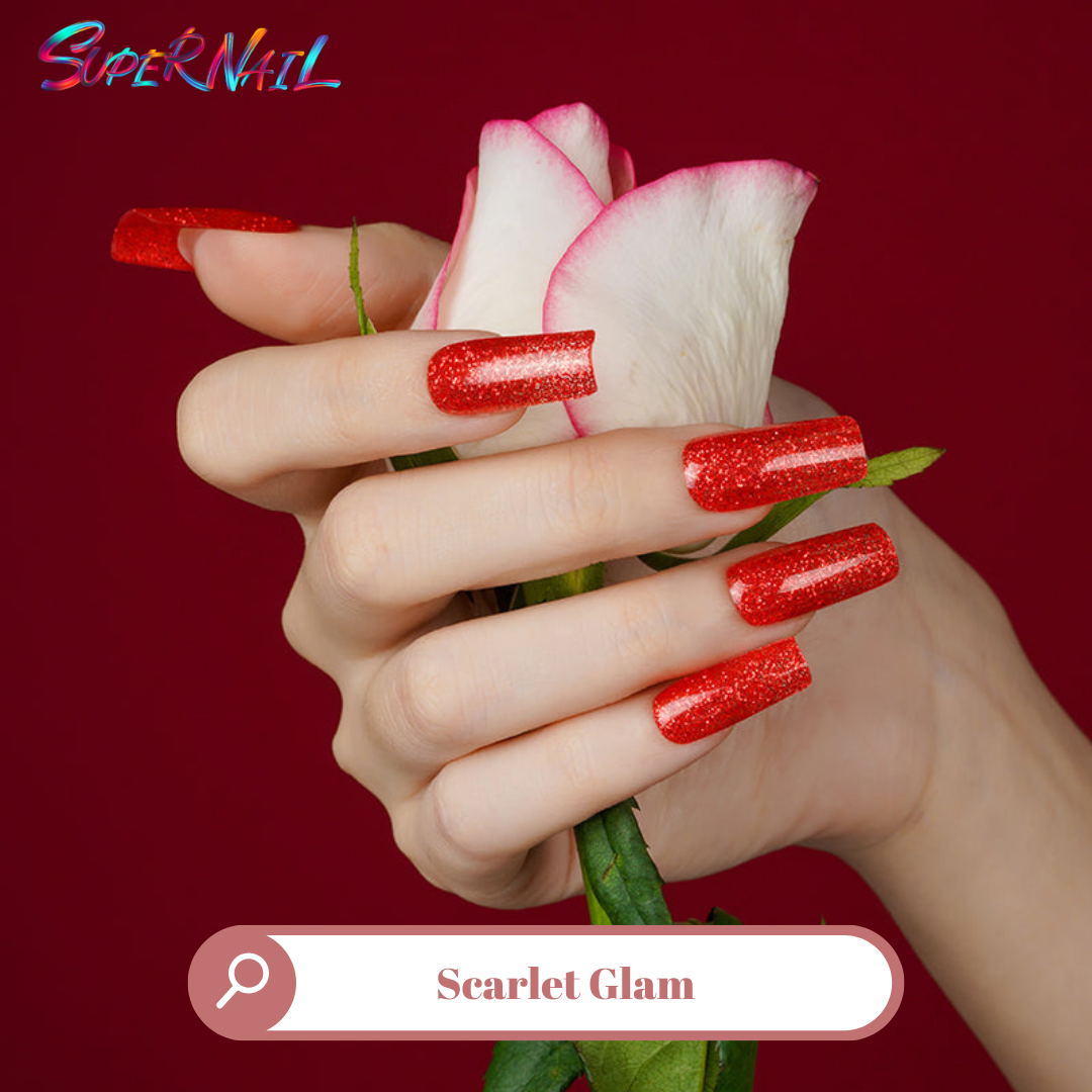 Scarlet Glam Semi Cured Gel Nail Strips