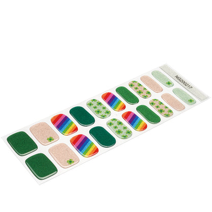 Rainbow Clover Semi Cured Gel Nail Strips