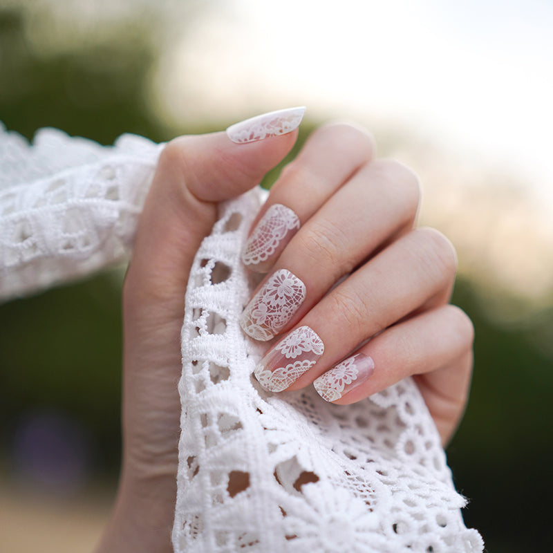 Lace Elegance Semi Cured Gel Nail Strips