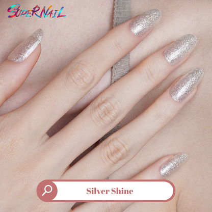 Silver Shine Semi Cured Gel Nail Strips