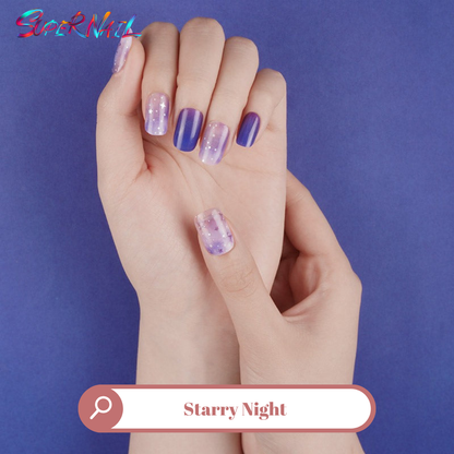 Starry Night Semi Cured Gel Nail Strips