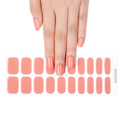 Coral Glow Semi Cured Gel Nail Strips