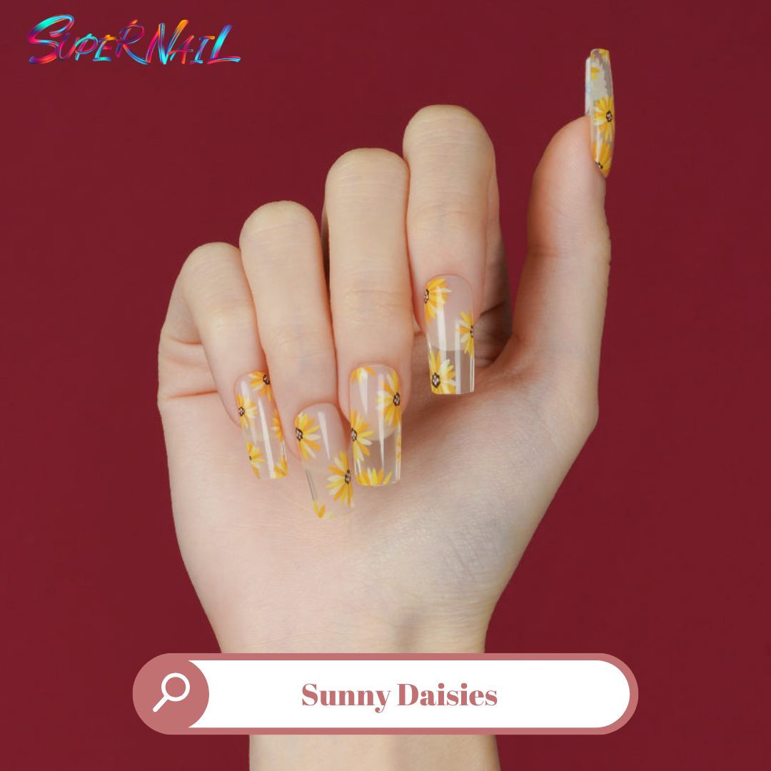 Sunny Daisies Semi Cured Gel Nail Strips